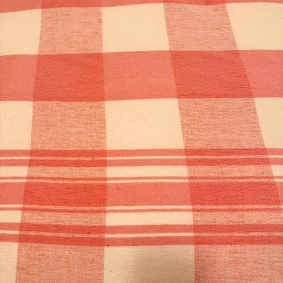 Vintage 1930s Twin blanket pink & white plaid summer cotton flannel - Picture 4 of 5